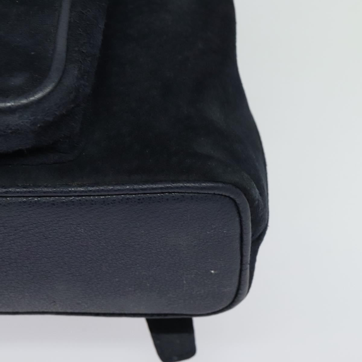 Gucci Gucci Bamboo Daim Navy Suede Backpack Bag (Pre-Owned)