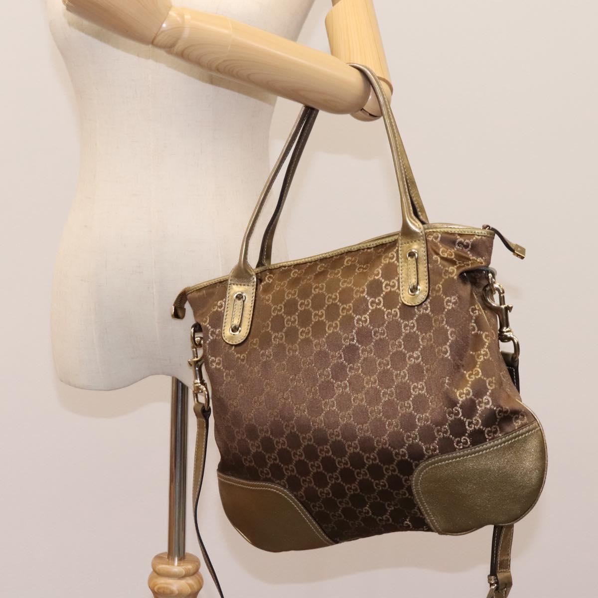 Gucci Princy Brown Canvas Tote Bag (Pre-Owned)