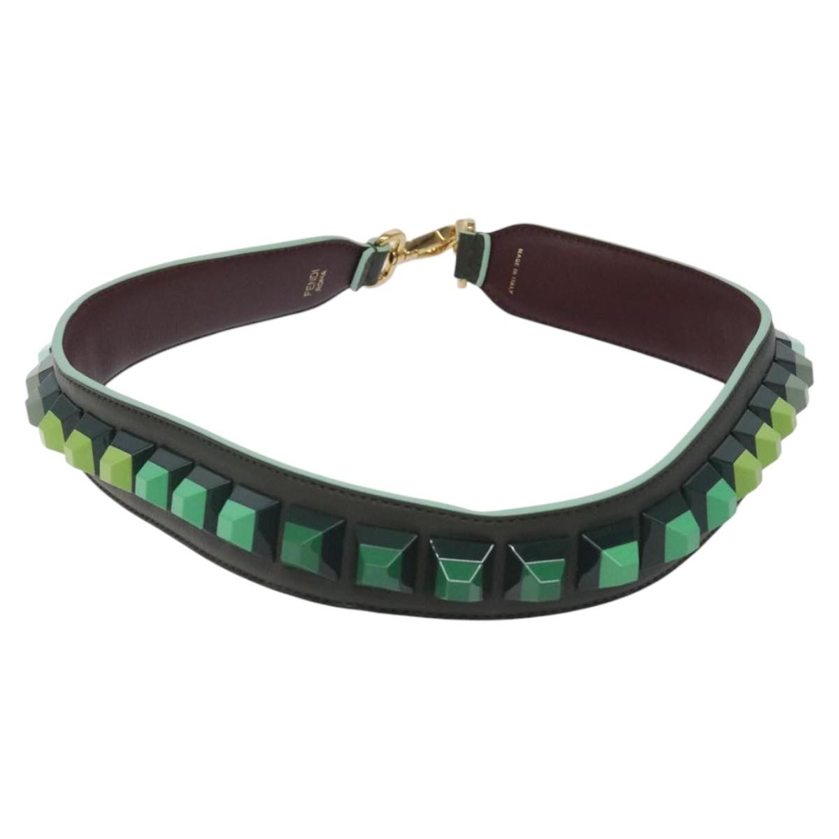 Fendi Strap You Shoulder Strap Leather Green Leather Straps Accessory (Pre-Owned)