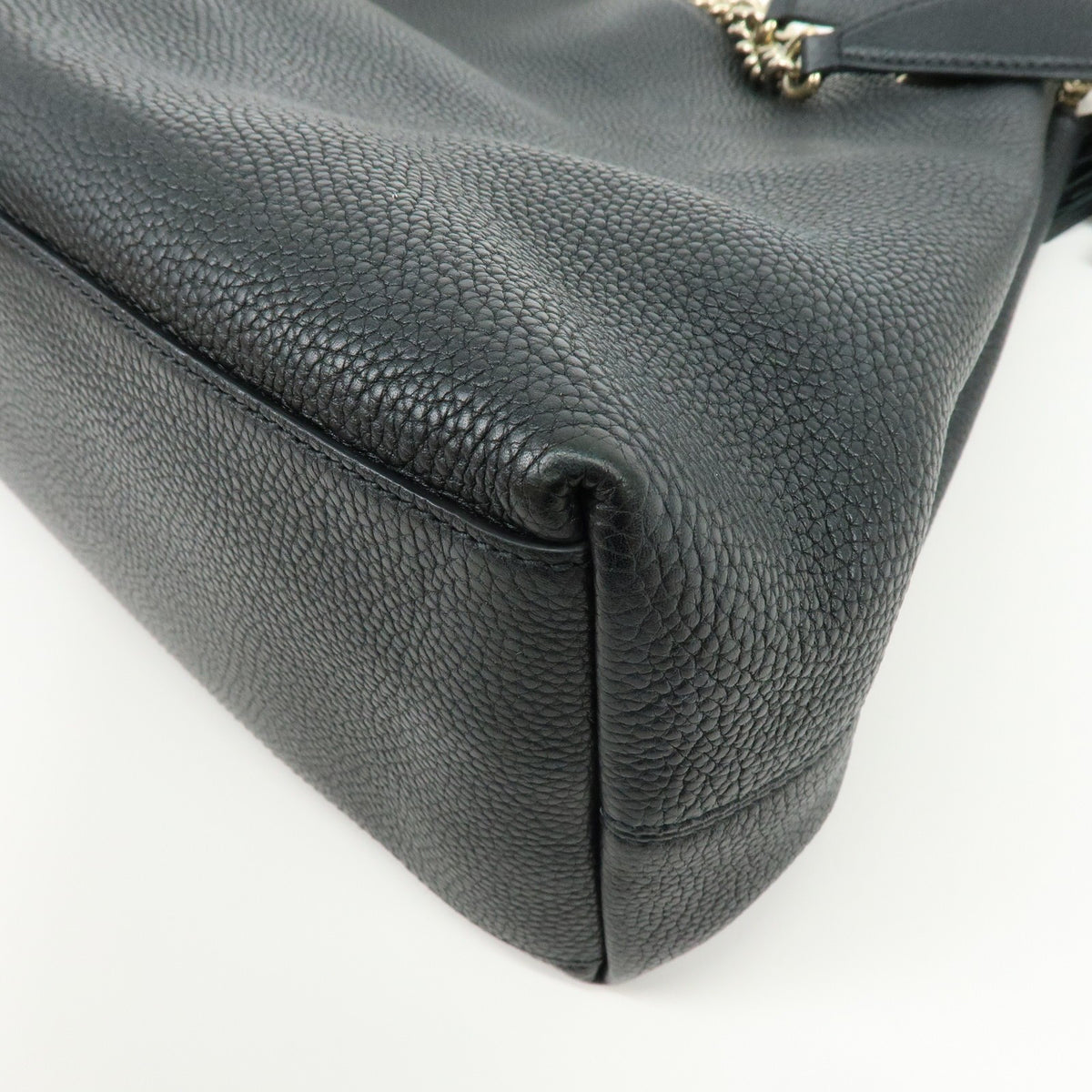 Gucci Soho Chain Strap Leather Black Leather Shoulder Bag Bag (Pre-Owned)