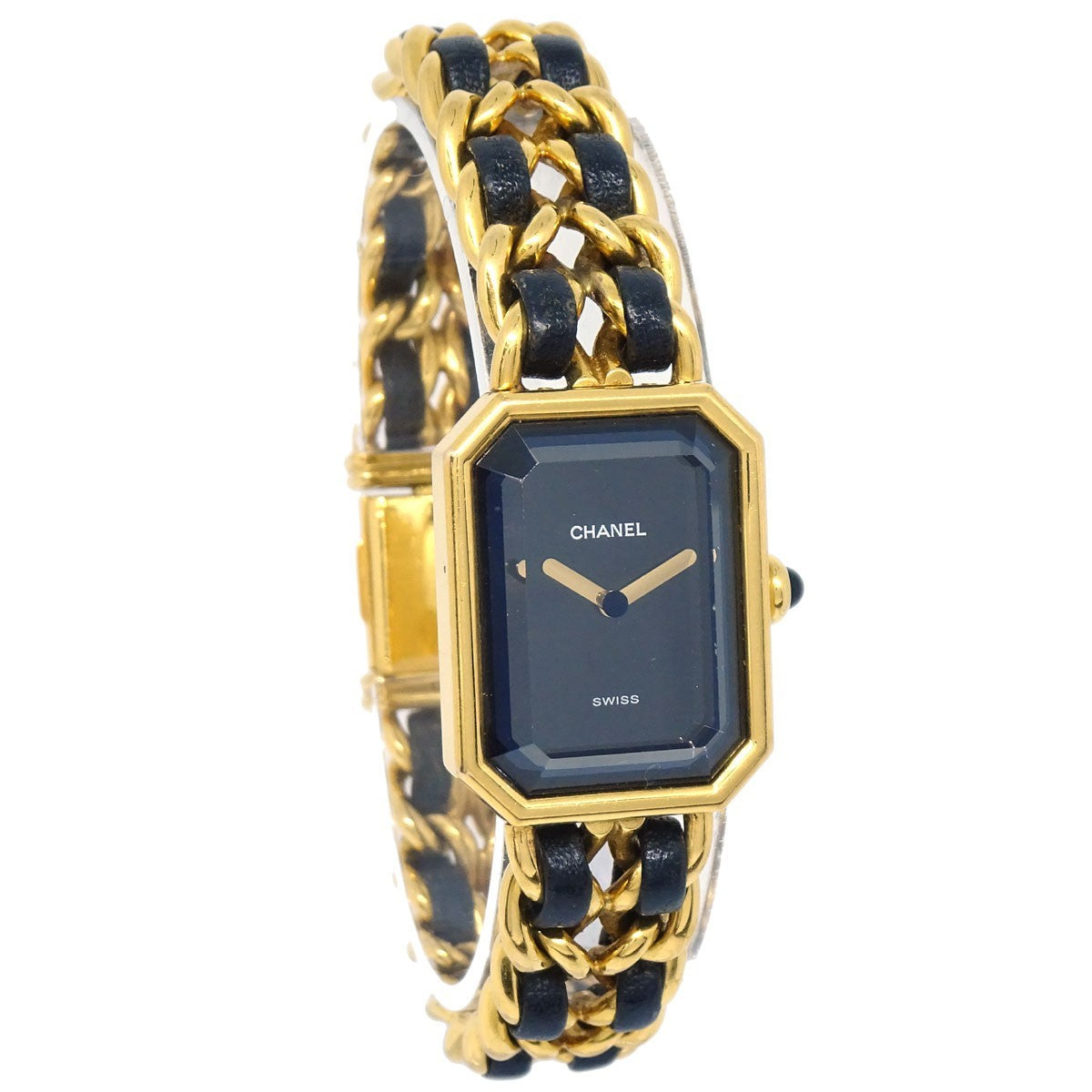 Chanel Premiere Rock Quartz Plated Metal And Leather Watch (Pre-Owned)
