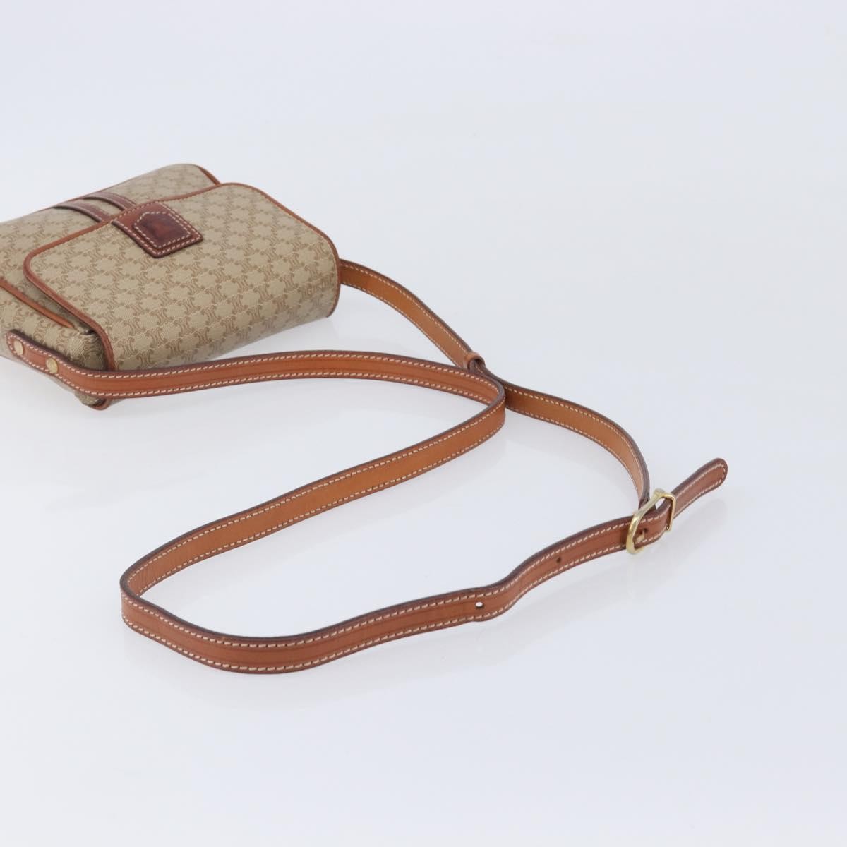 Celine Macadam Shoulder Canvas Beige Canvas Crossbody Bag Bag (Pre-Owned)