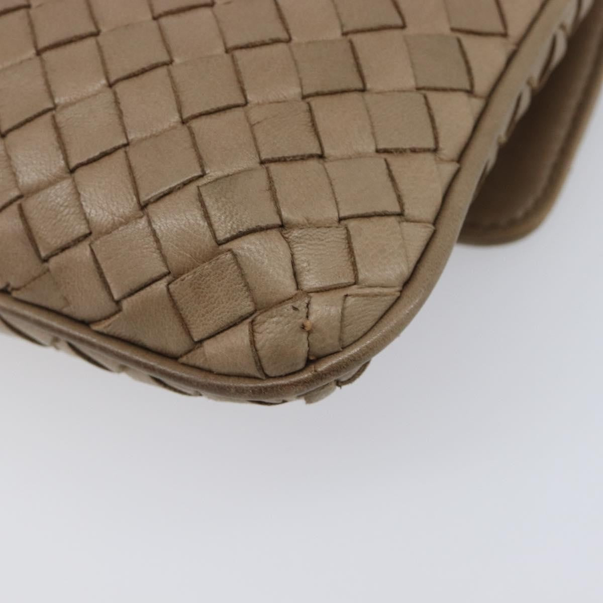 Bottega Veneta Tassel Flap Intrecciato Nappa Beige Leather Crossbody Bag Bag (Pre-Owned)