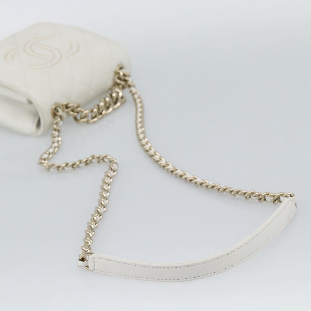 Chanel Beauty Begins Flap Quilted Lambskin White Leather Shoulder Bag Bag (Pre-Owned)