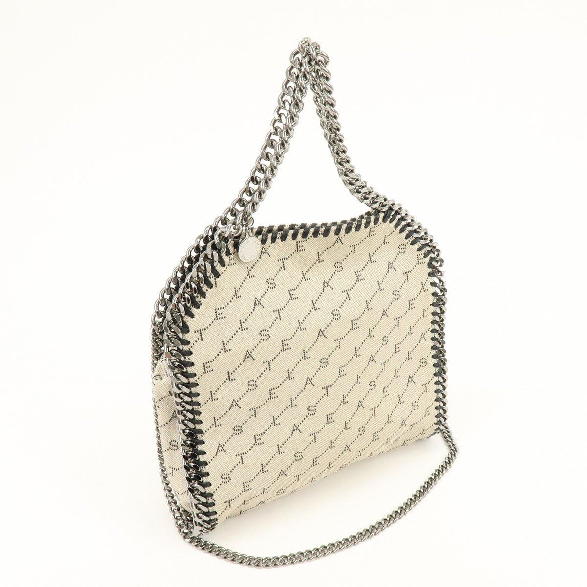 Stella Mccartney Falabella Faux Leather Beige Canvas Tote Bag Bag (Pre-Owned)