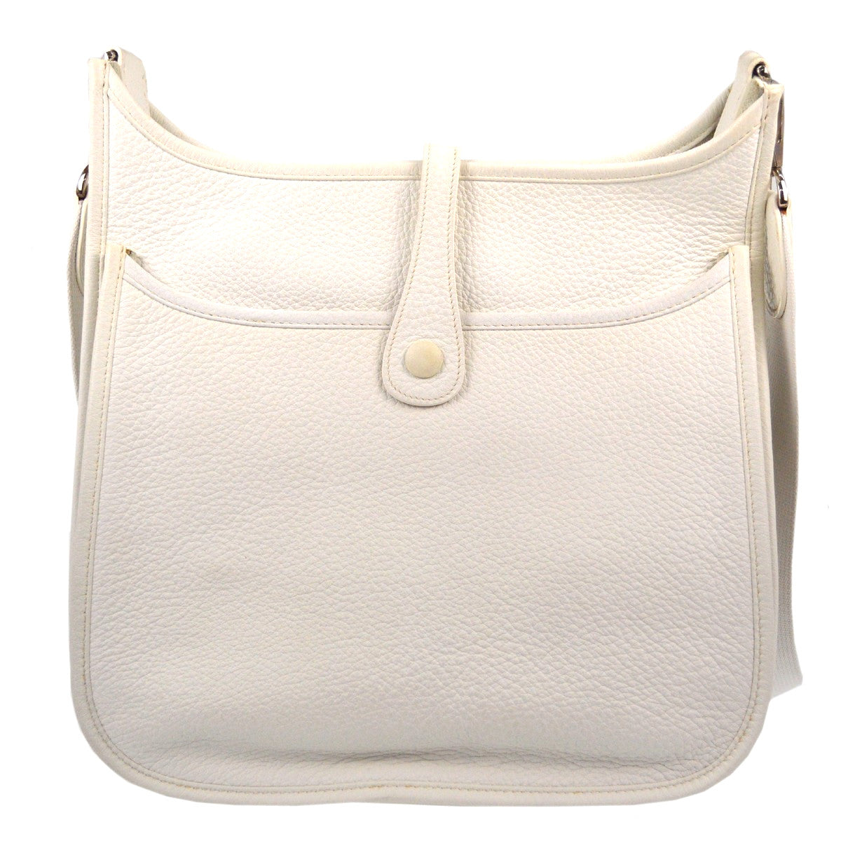 Hermes Evelyne Bag Gen Iii Epsom White Leather Shoulder Bag Bag (Pre-Owned)
