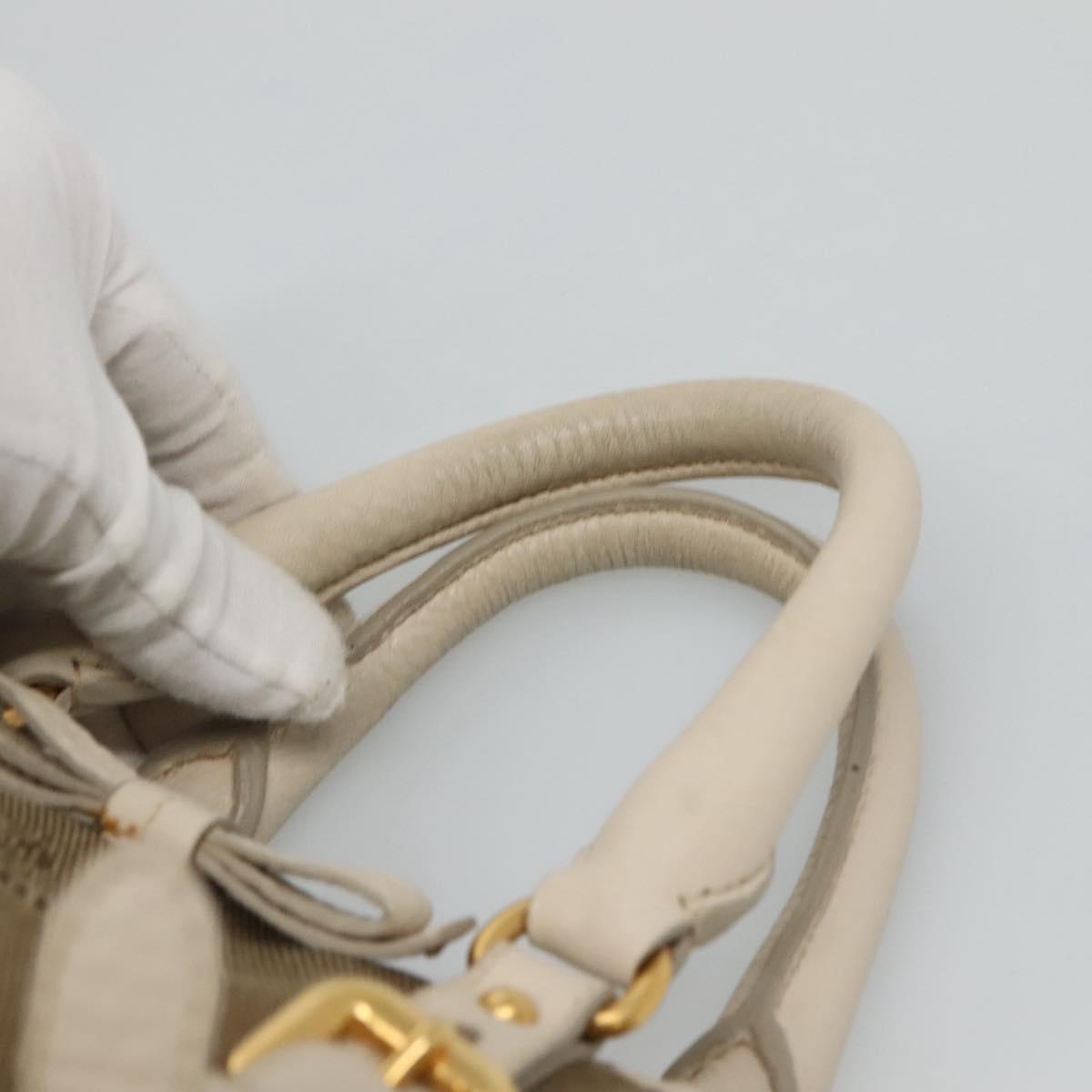 Prada Canapa Beige Canvas Handbag (Pre-Owned)