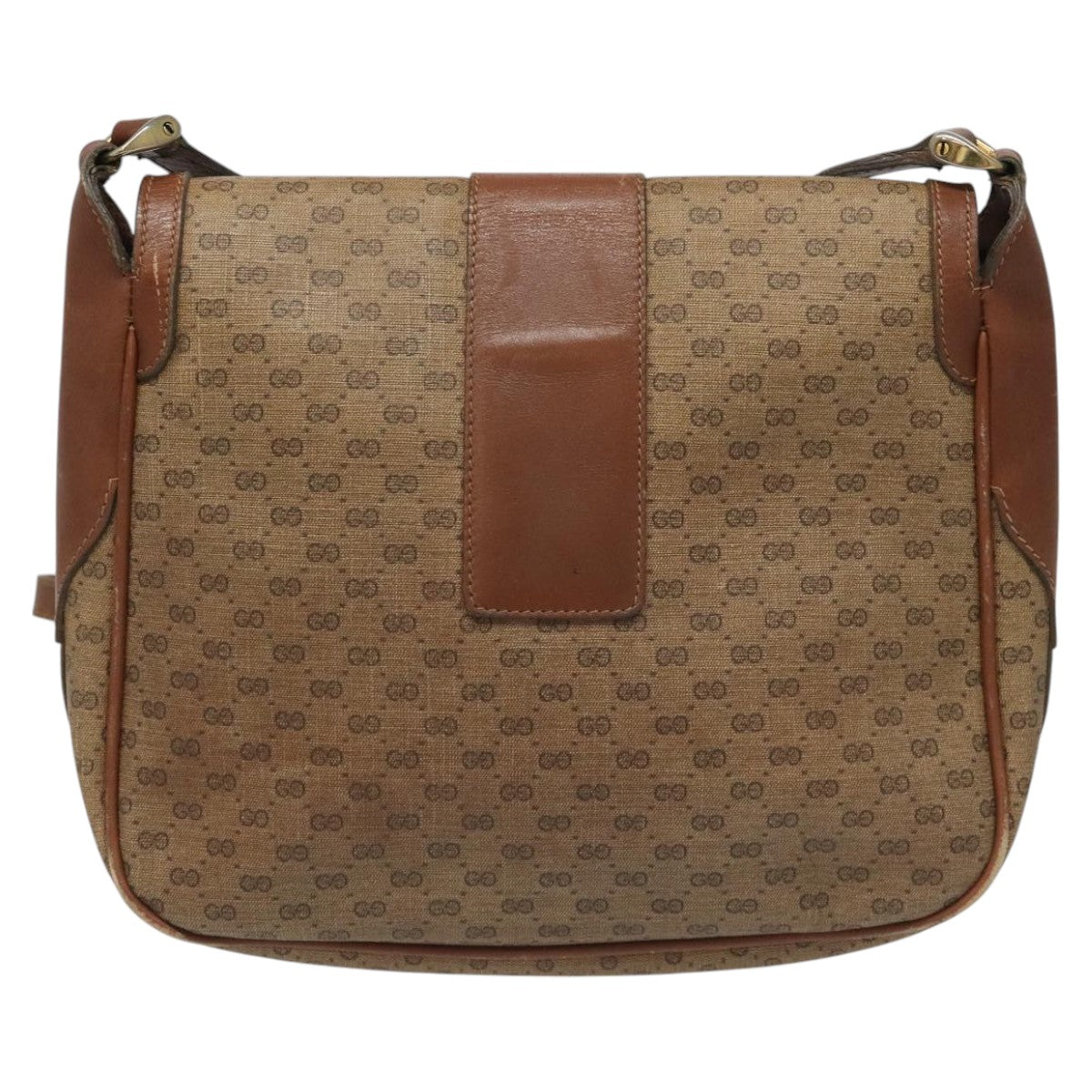 Gucci Micro Small Gg Canvas Brown Canvas Shoulder Bag (Pre-Owned)
