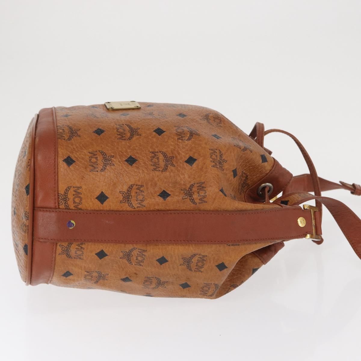 MCM Visetos Canvas And Leather Brown Canvas Shoulder Bag Bag (Pre-Owned)