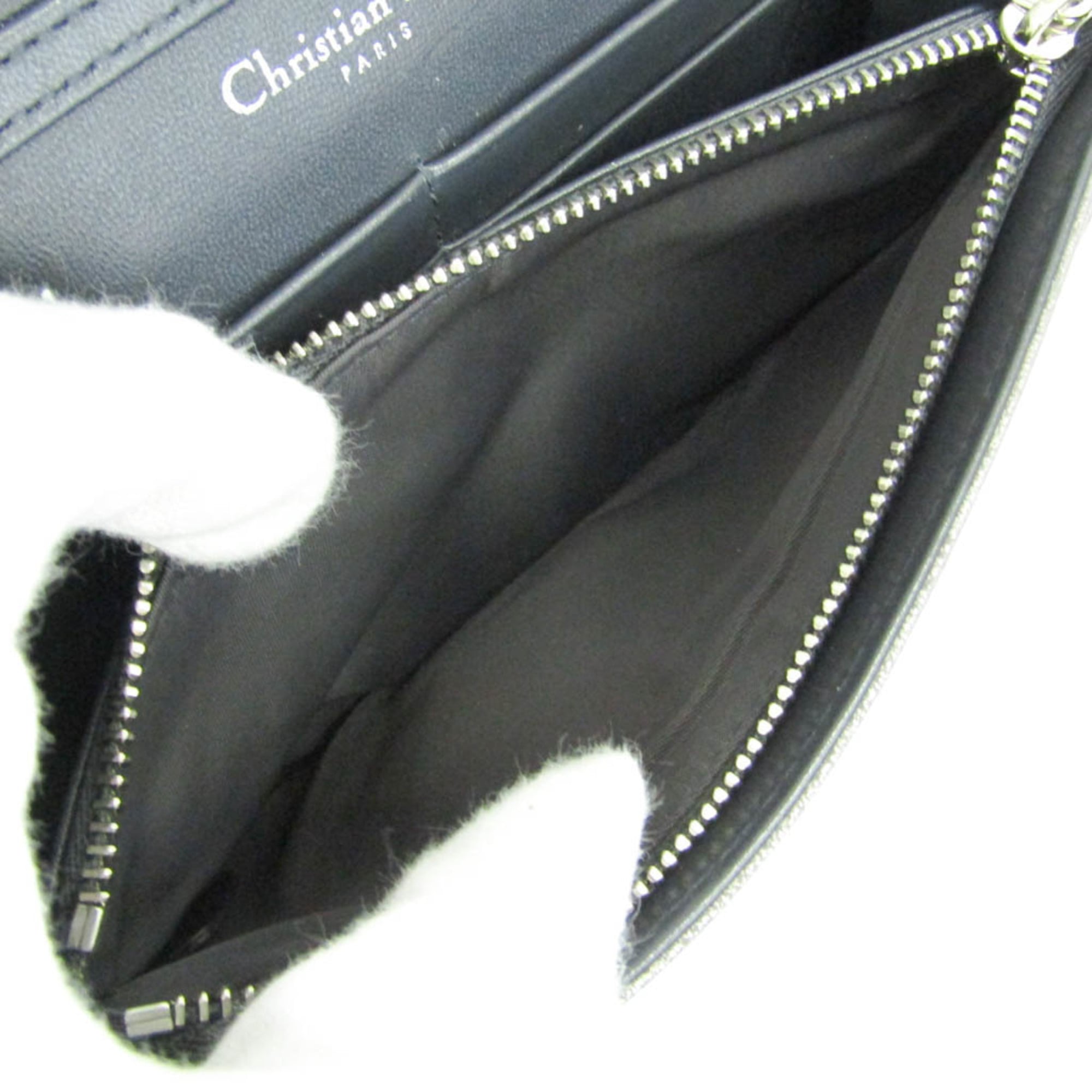 Christian Dior Diorama Chain Clutch Leather Silver Leather Shoulder Bag Bag (Pre-Owned)