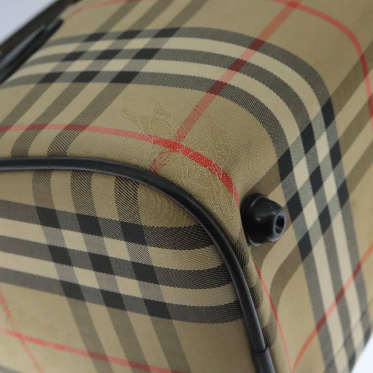 Burberry Nova Check Beige Canvas Travel Bag (Pre-Owned)