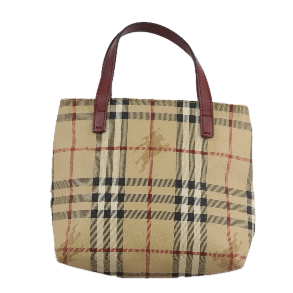 Burberry Haymarket Beige Canvas Handbag (Pre-Owned)
