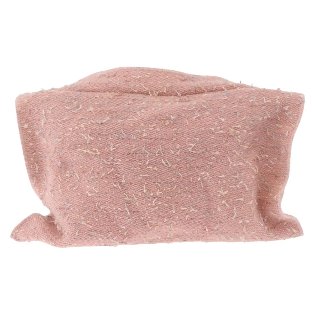 Chanel Shoulder Suede Patchwork Pink Tweed Shoulder Bag Bag (Pre-Owned)