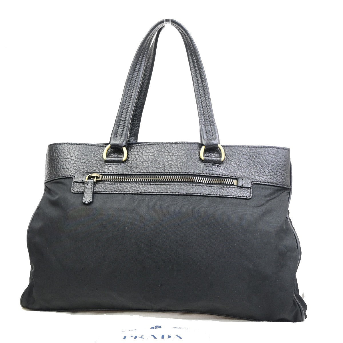 Prada Tessuto Tote Nylon And Leather Black Nylon Handbag (Pre-Owned)