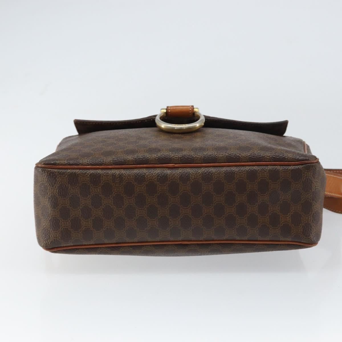 Celine Vintage Macadam Canvas And Leather Brown Canvas Shoulder Bag Bag (Pre-Owned)
