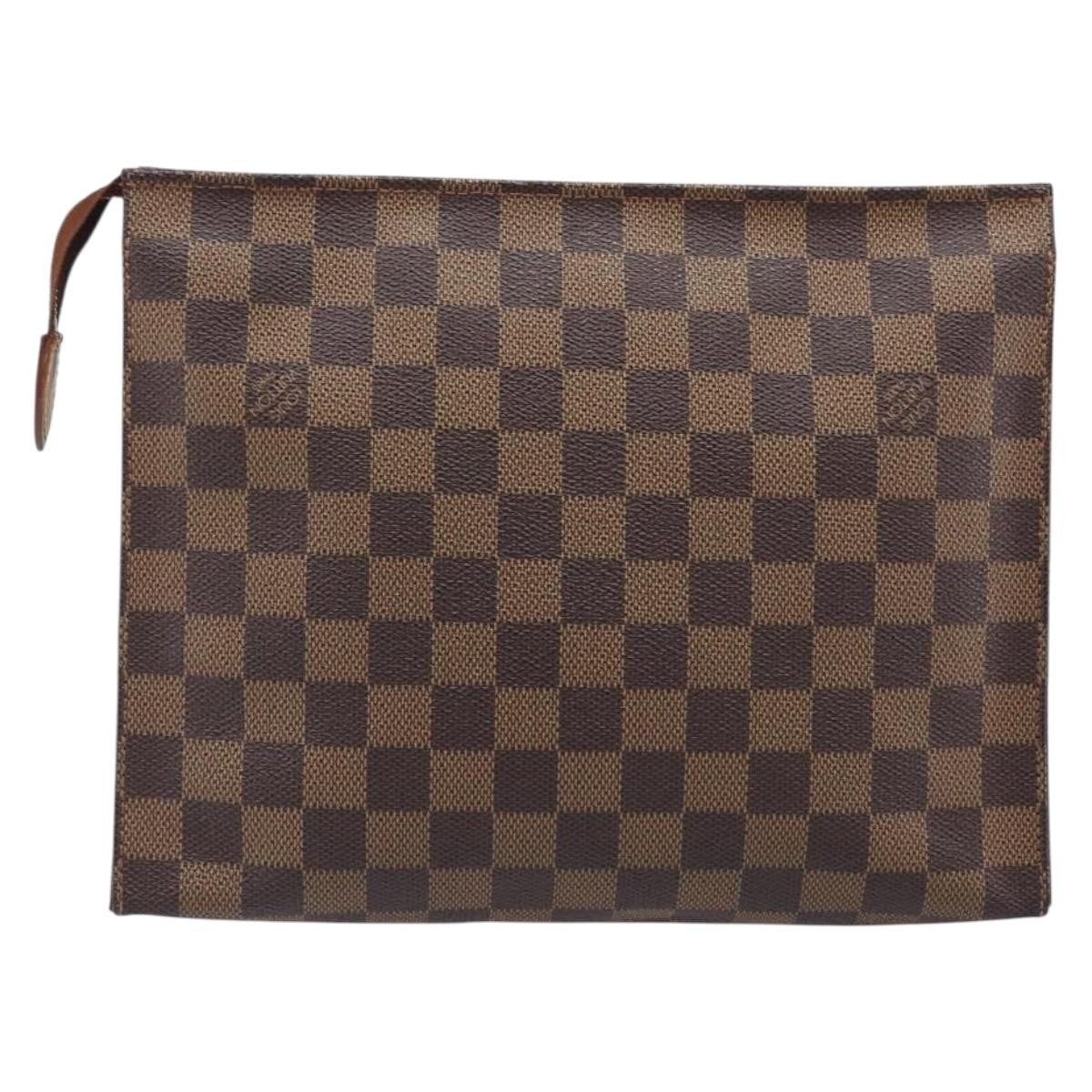 Louis Vuitton Toiletry Pouch Damier Brown Canvas Clutche & Pouche Bag (Pre-Owned)