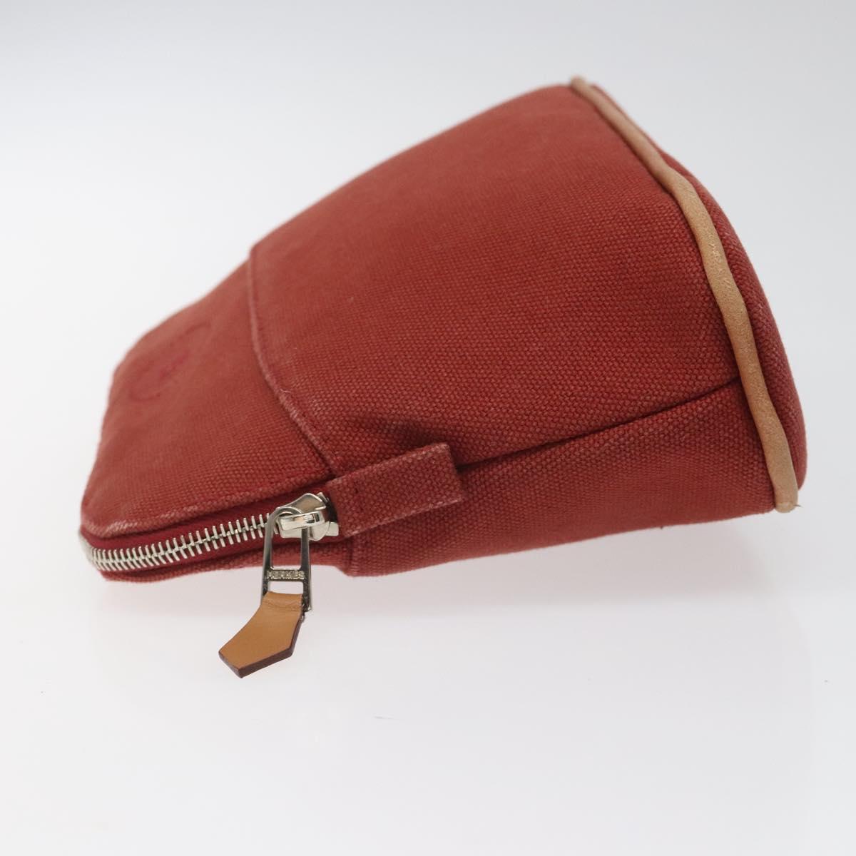Hermès Bolide Burgundy Canvas Clutch Bag (Pre-Owned)