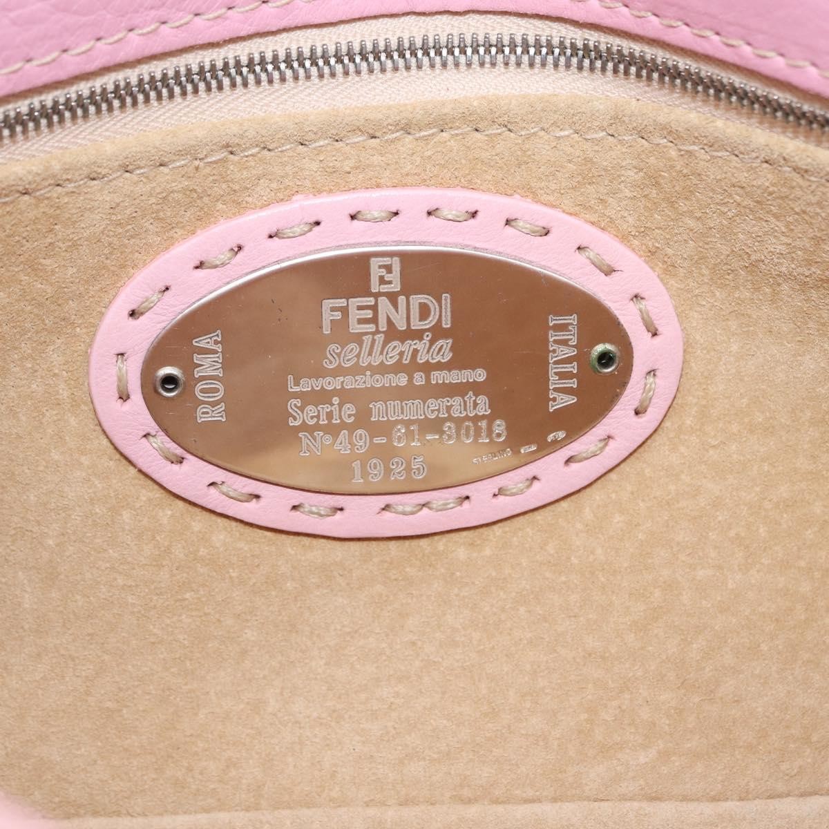 Fendi Selleria Baguette Leather Pink Leather Handbag (Pre-Owned)