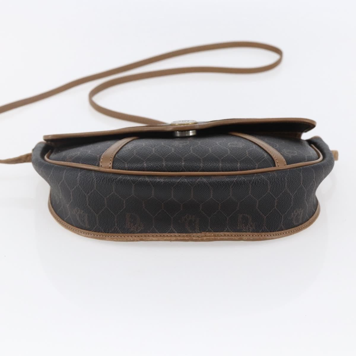 Christian Dior Vintage Honeycomb Flap Canvas And Leather Black Canvas Shoulder Bag Bag (Pre-Owned)