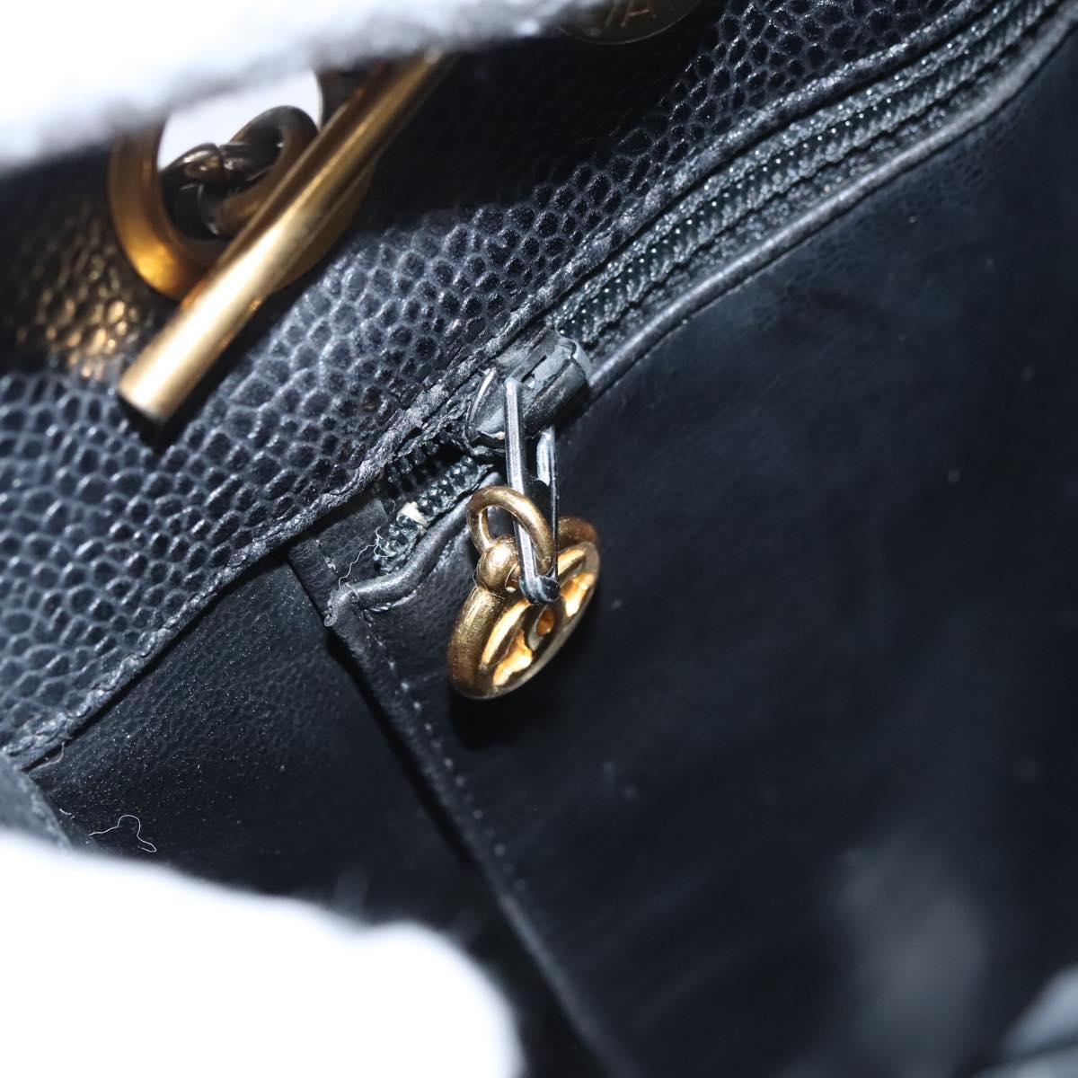 Chanel Cc Totebag Black Leather Tote Bag (Pre-Owned)