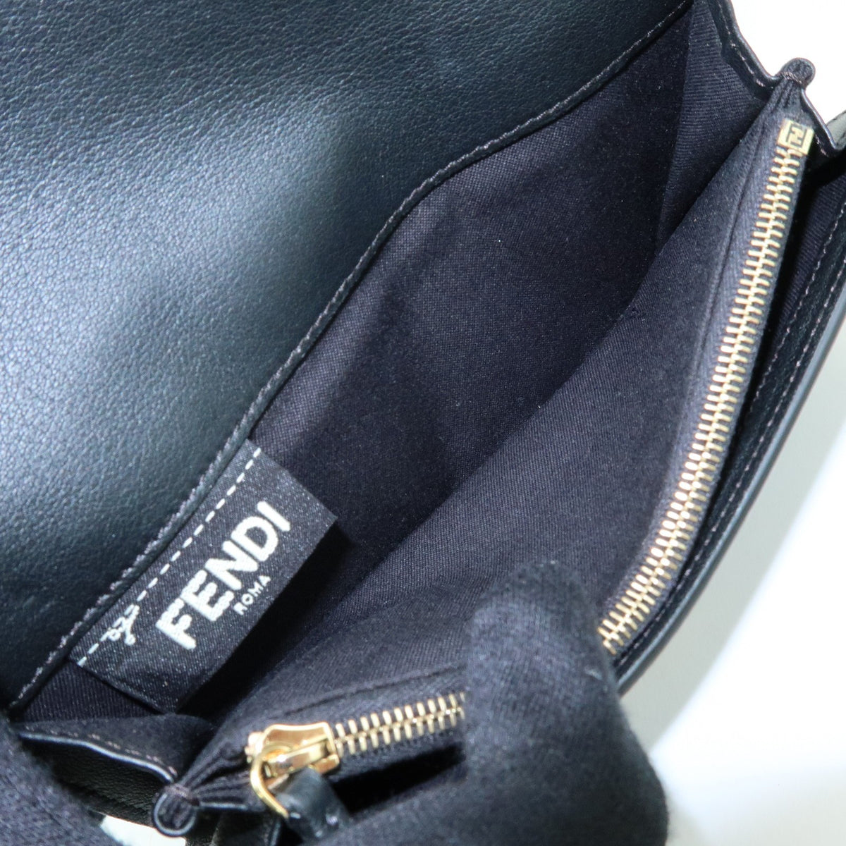 Fendi Selleria Peekaboo Leather Black Leather Wallets Accessory (Pre-Owned)
