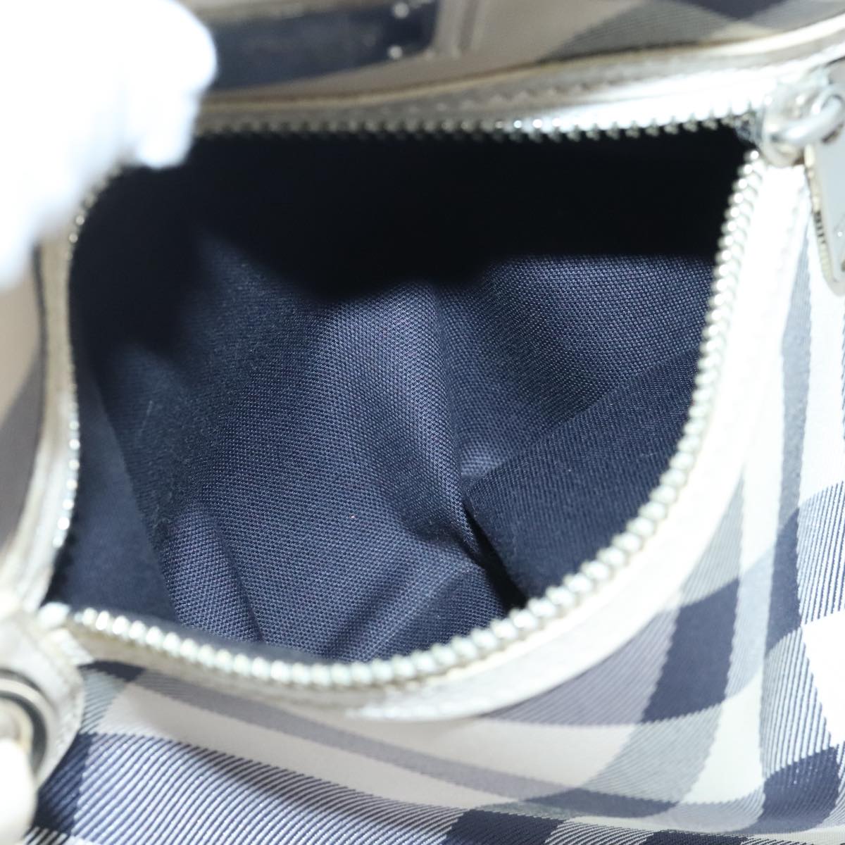 Burberry Nova Check White Canvas Tote Bag (Pre-Owned)