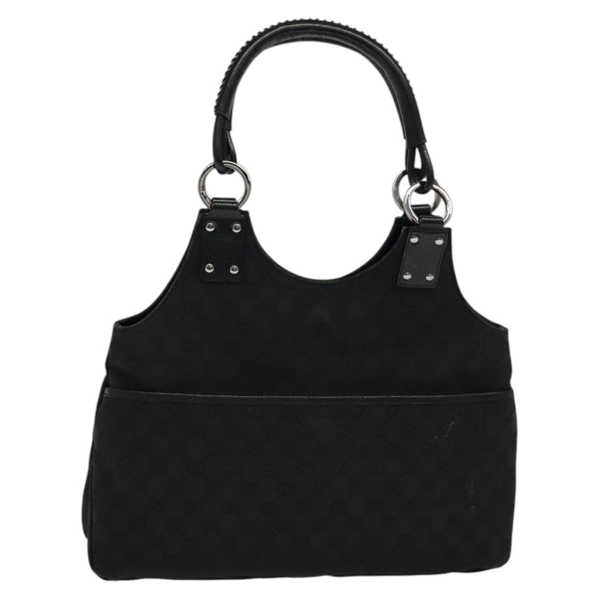 Gucci Gg Canvas Black Canvas Shoulder Bag (Pre-Owned)