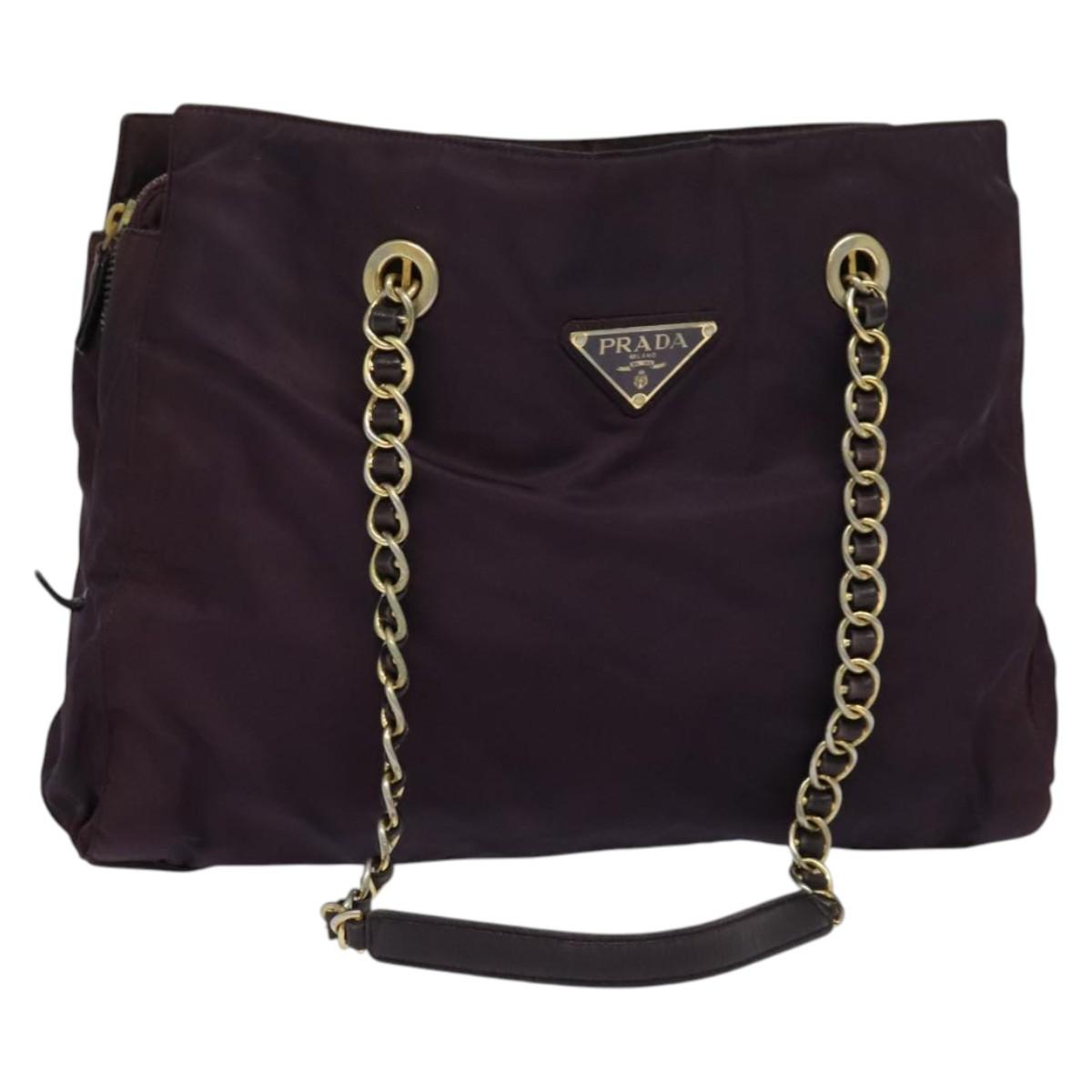 Prada Tessuto Purple Nylon Shoulder Bag (Pre-Owned)