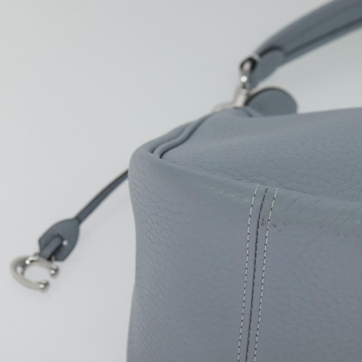 Coach Pebbled Blue Leather Shoulder Bag (Pre-Owned)