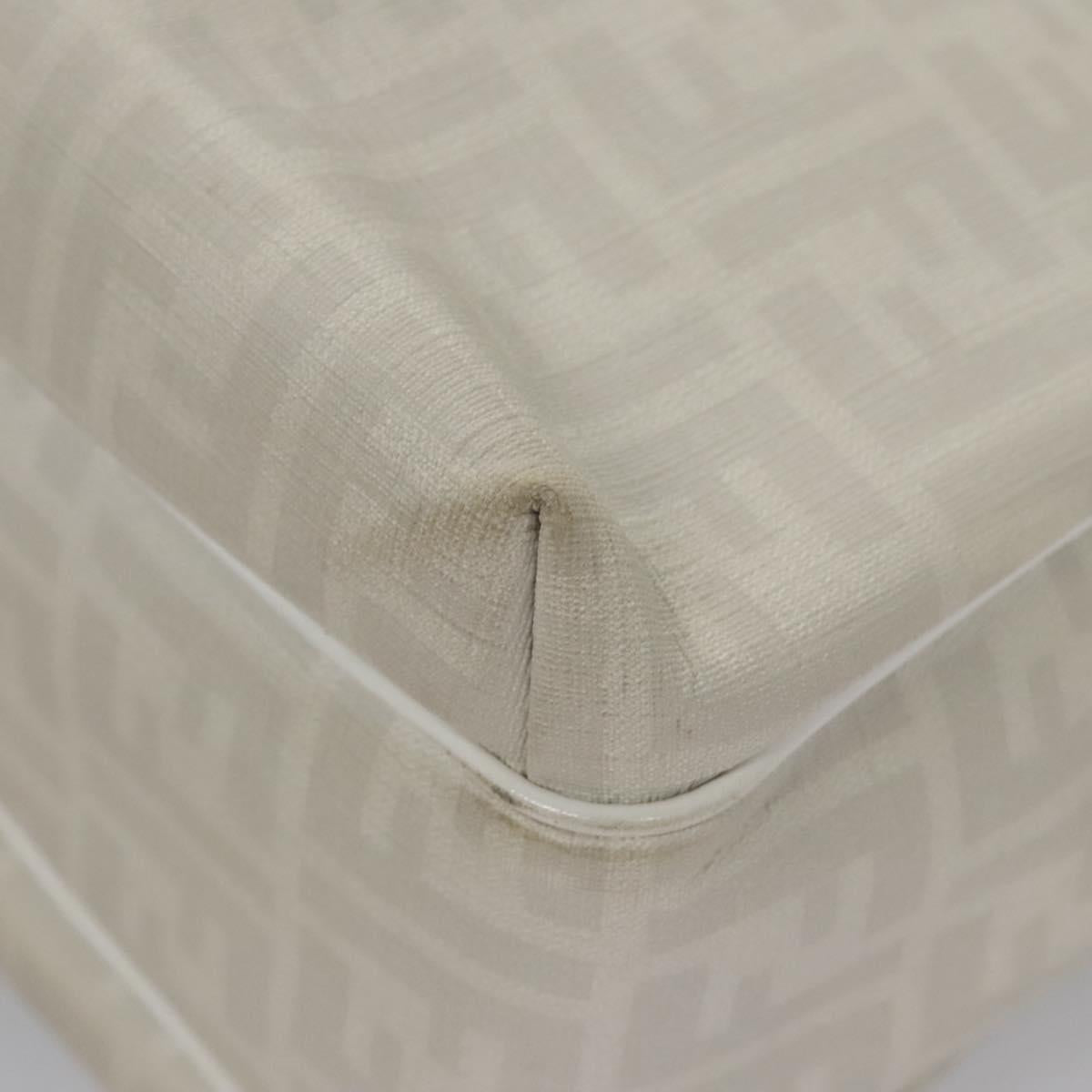Fendi Zucca White Canvas Handbag (Pre-Owned)