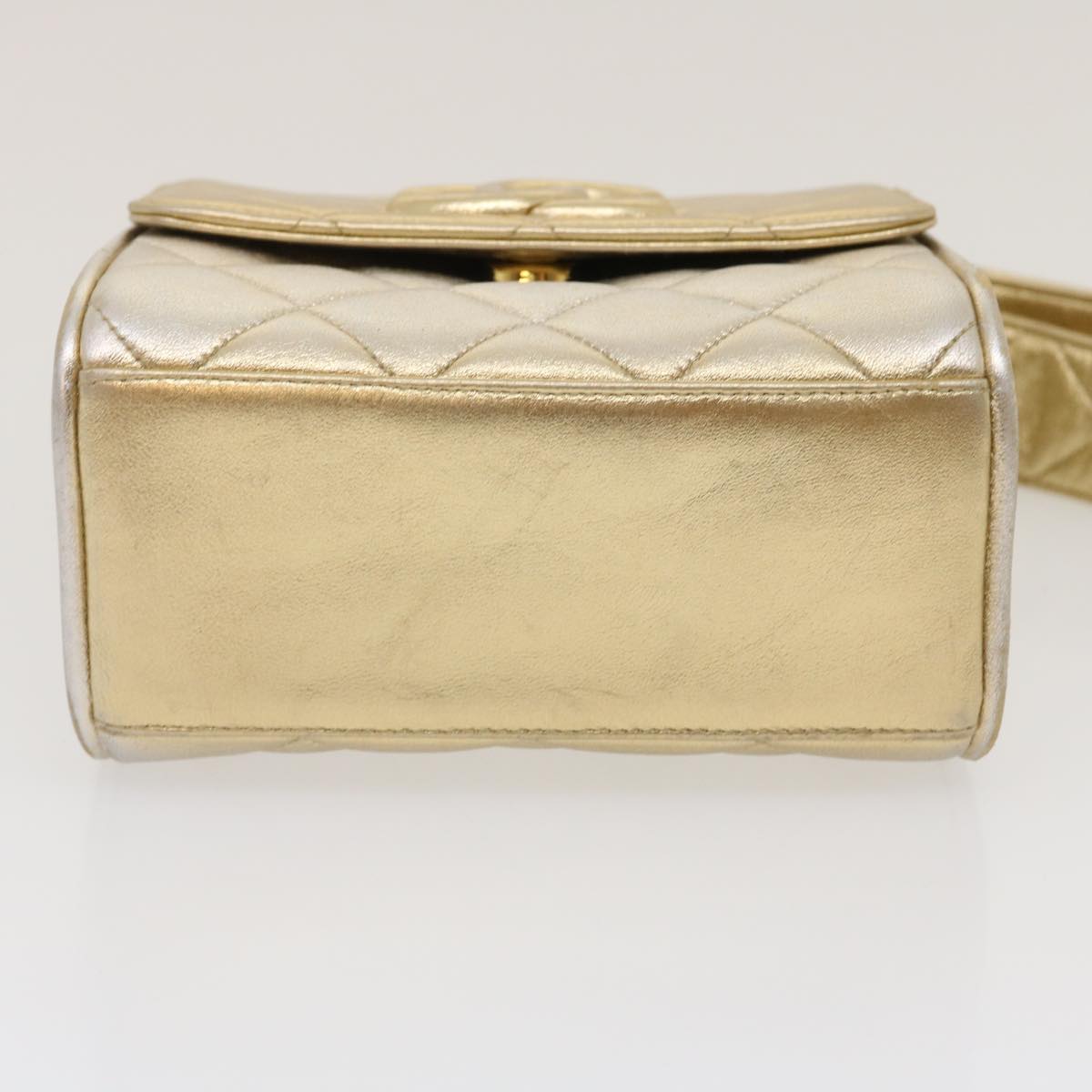 Chanel Gold Leather Travel Bag (Pre-Owned)