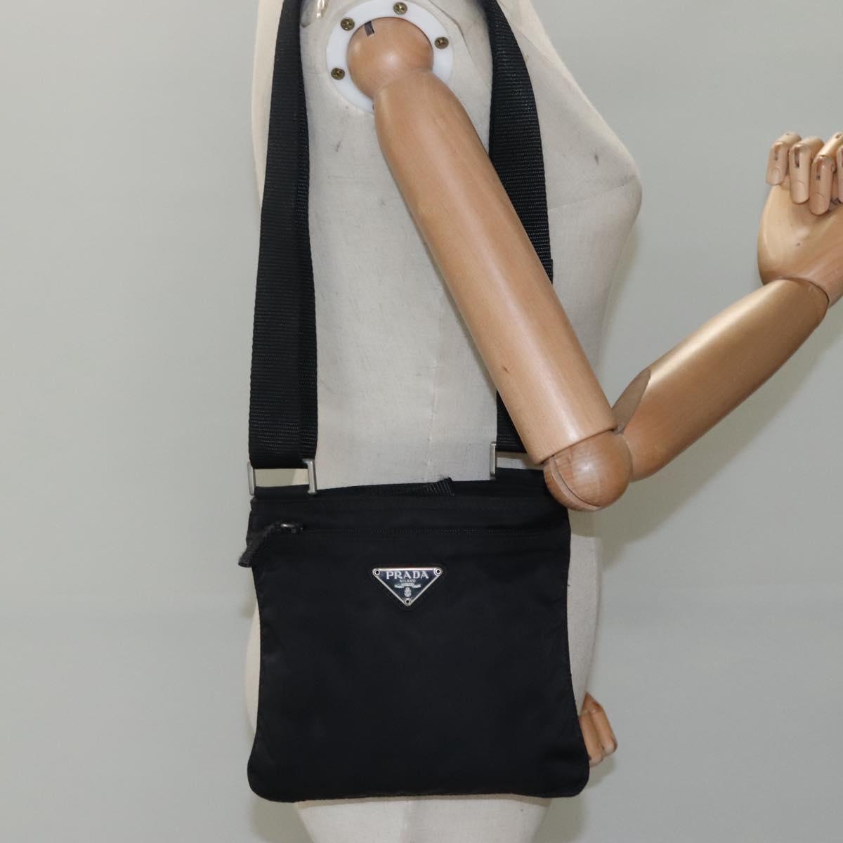 Prada Tessuto Black Synthetic Shoulder Bag (Pre-Owned)
