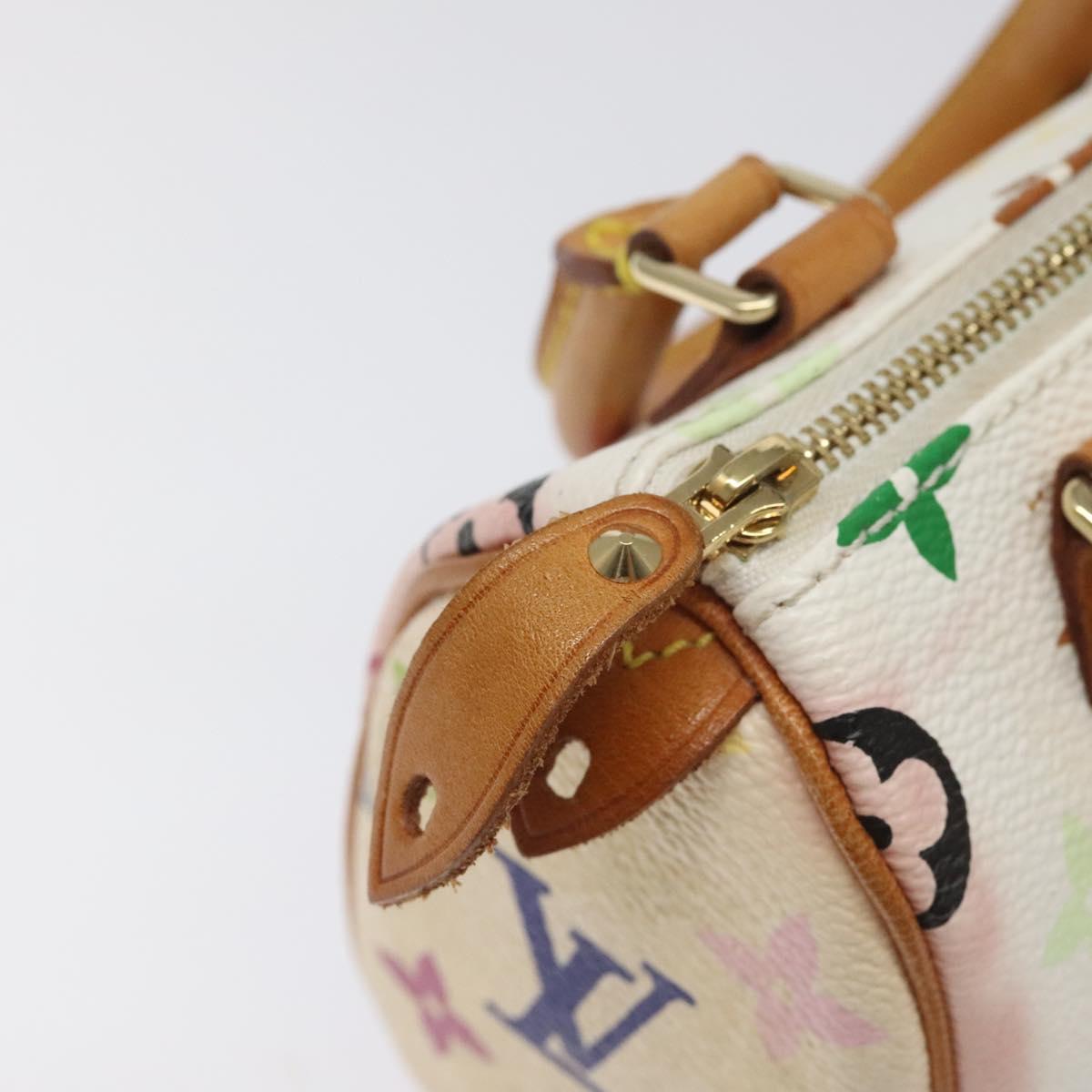 Louis Vuitton Mini Speedy White Canvas Handbag (Pre-Owned)