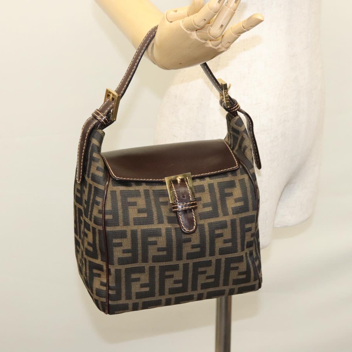 Fendi Zucca Brown Canvas Shoulder Bag (Pre-Owned)