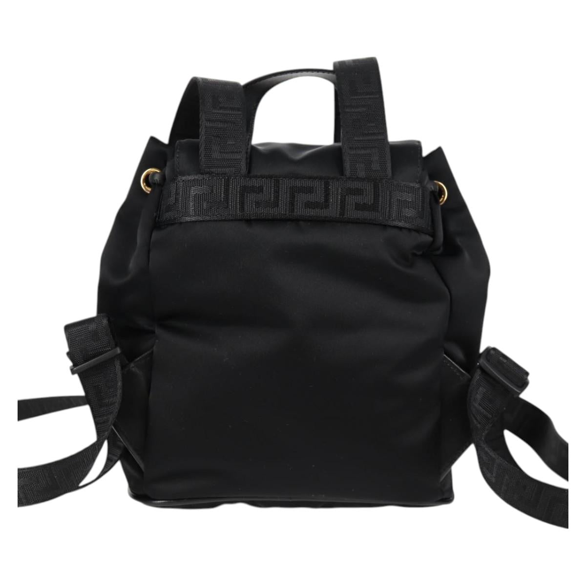 Versace Medusa Black Nylon Backpack Bag (Pre-Owned)