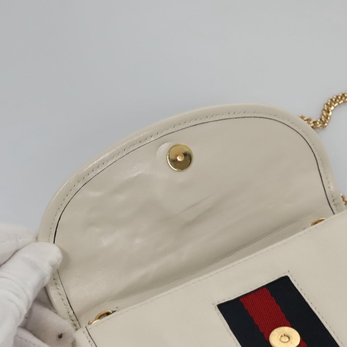 Gucci Rajah White Leather Shoulder Bag (Pre-Owned)
