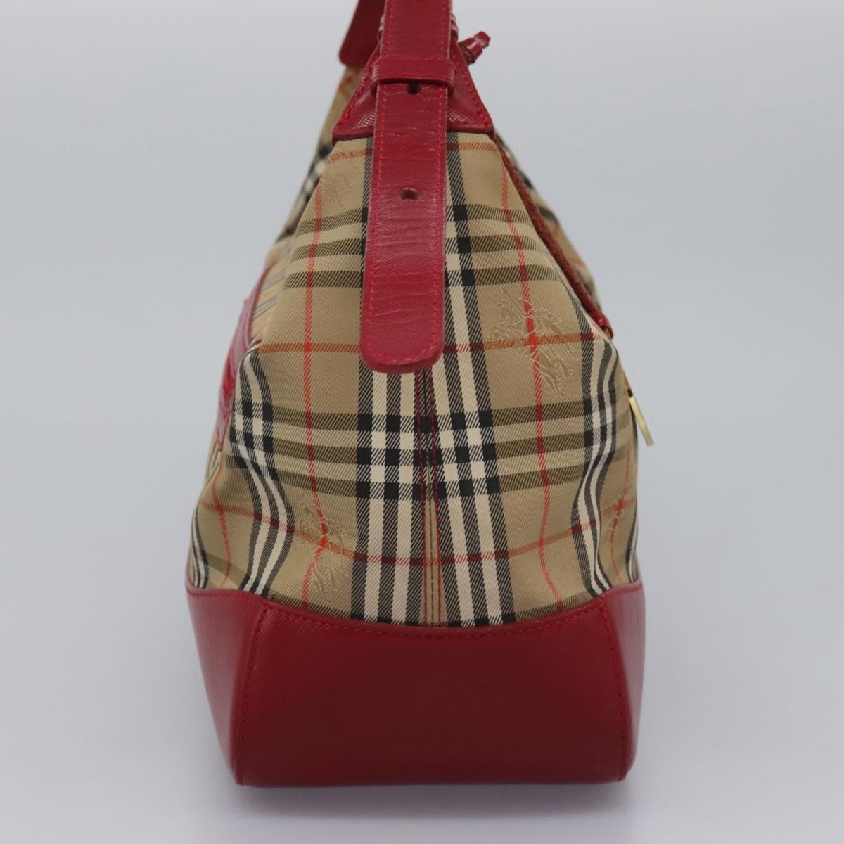 Burberry Nova Check Beige Canvas Shoulder Bag (Pre-Owned)