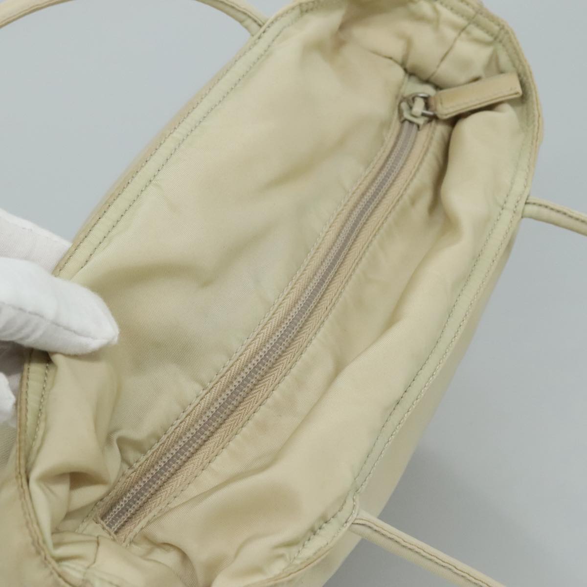 Prada Re-Nylon Beige Synthetic Tote Bag (Pre-Owned)