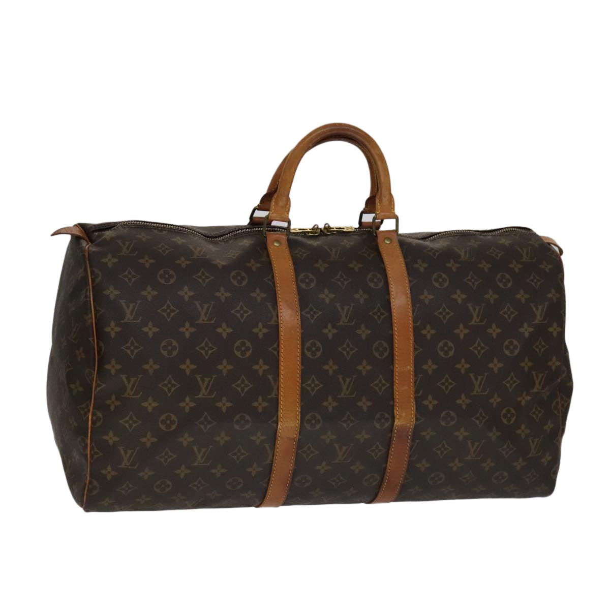 Louis Vuitton Keepall 55 Brown Leather Travel Bag (Pre-Owned)