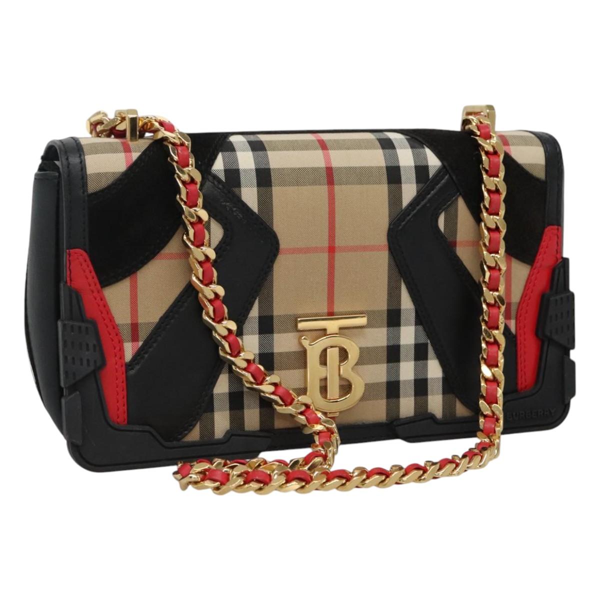 Burberry Tb Beige Canvas Shoulder Bag (Pre-Owned)