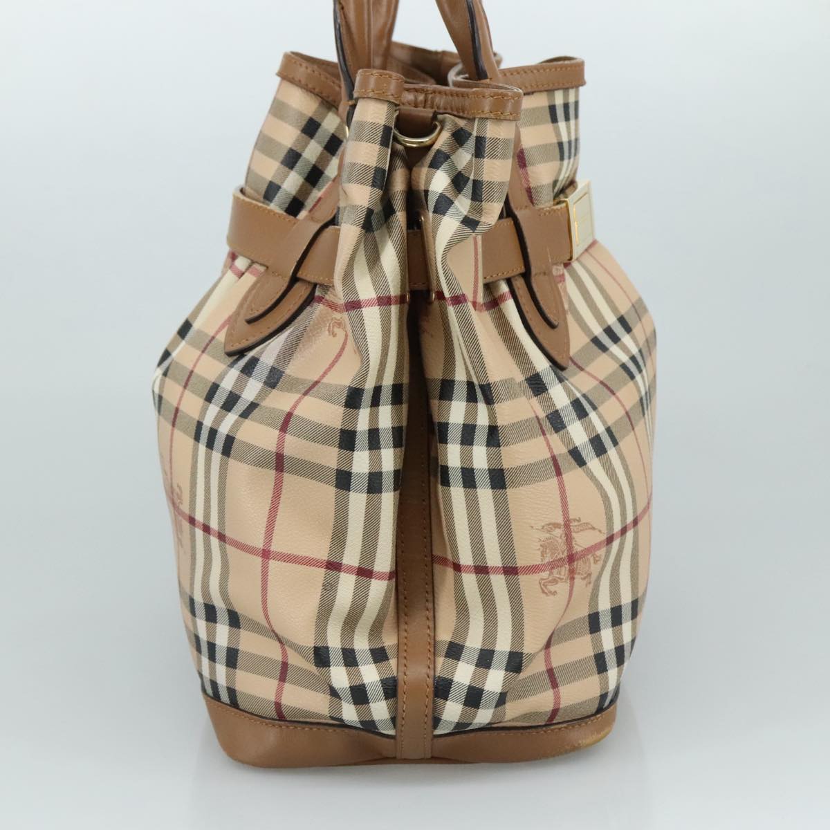 Burberry Nova Check Beige Canvas Tote Bag (Pre-Owned)