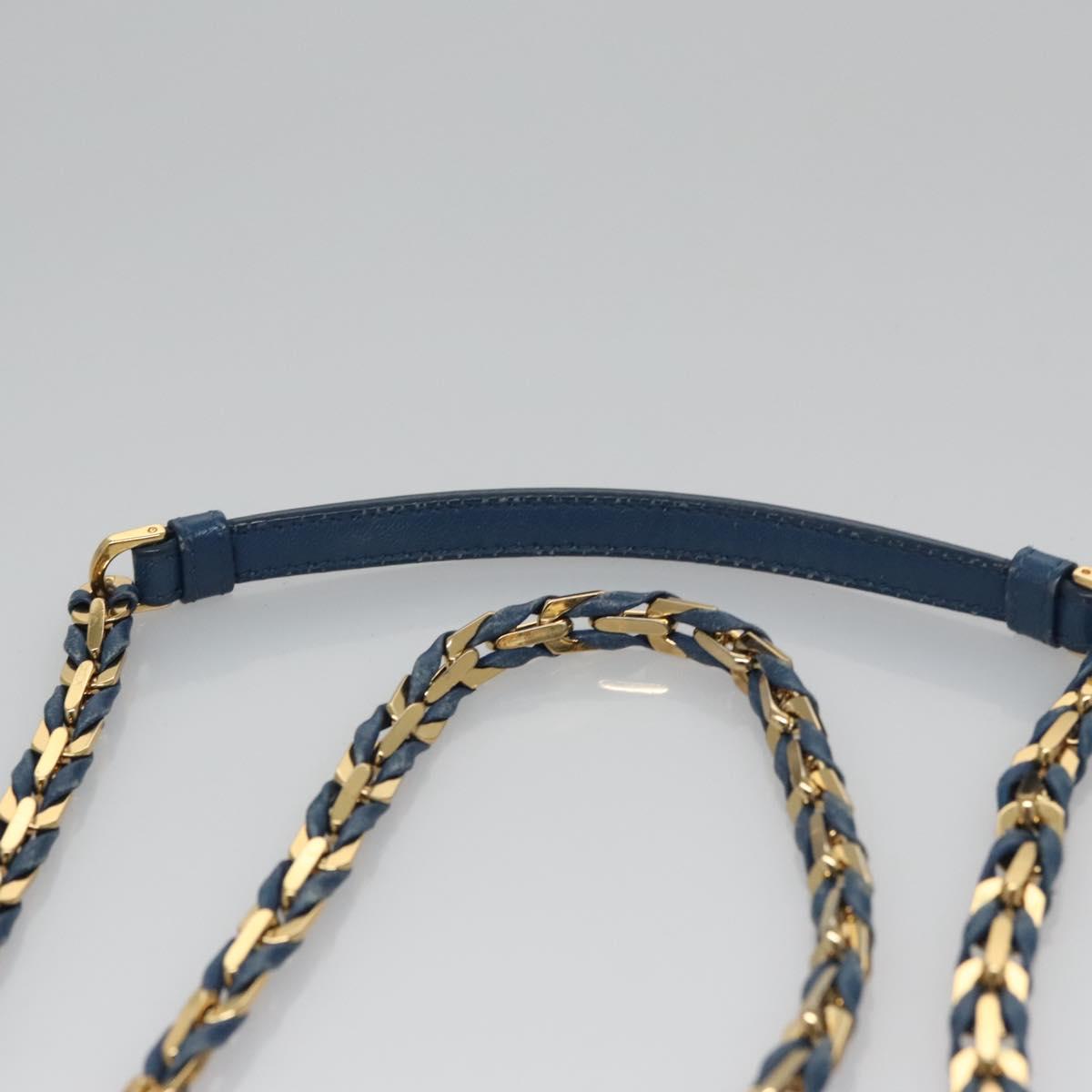 Fendi Bebaguette Blue Leather Shoulder Bag (Pre-Owned)