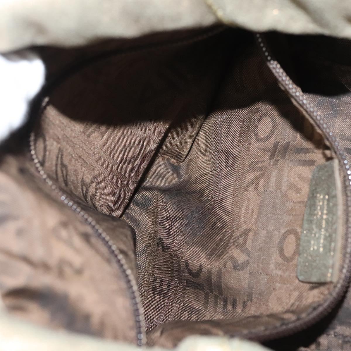 Salvatore Ferragamo Hobo Gold Suede Handbag (Pre-Owned)