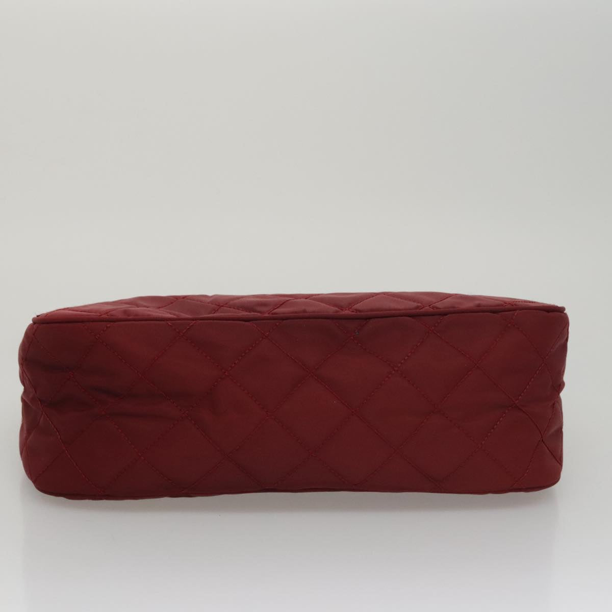 Prada Matelassé Burgundy Synthetic Clutch Bag (Pre-Owned)