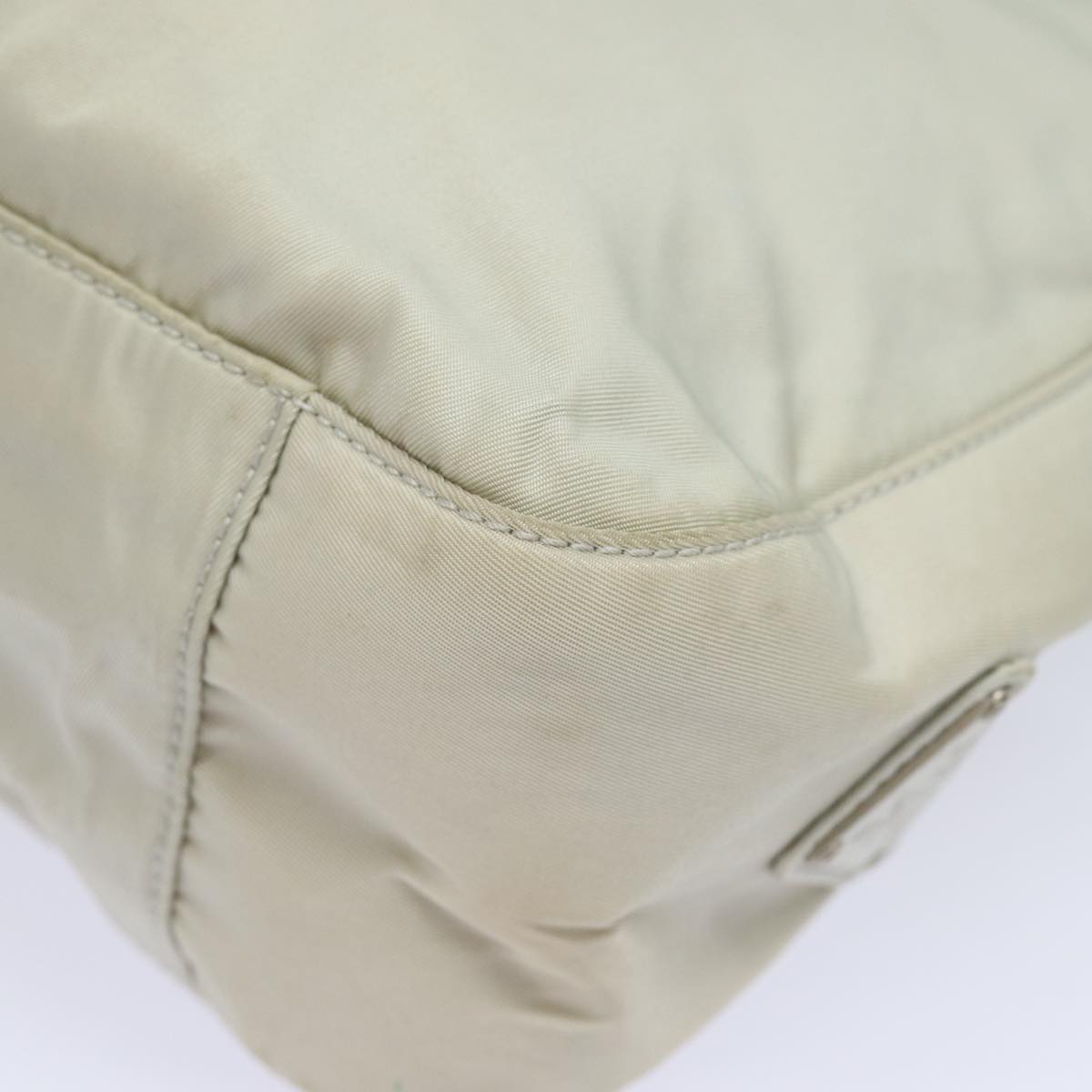 Prada Tessuto Ecru Synthetic Shoulder Bag (Pre-Owned)