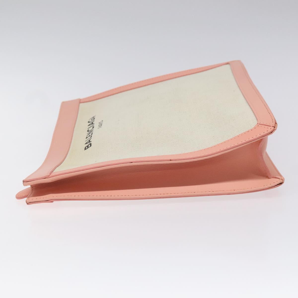 Balenciaga Navy Pouch Pink Canvas Clutch Bag (Pre-Owned)