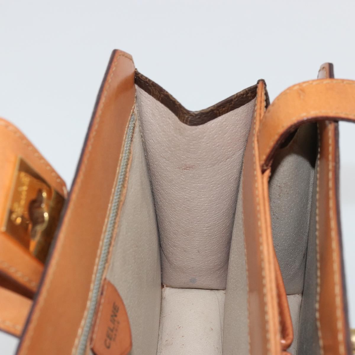 Celine Vintage Macadam Canvas Brown Canvas Handbag (Pre-Owned)