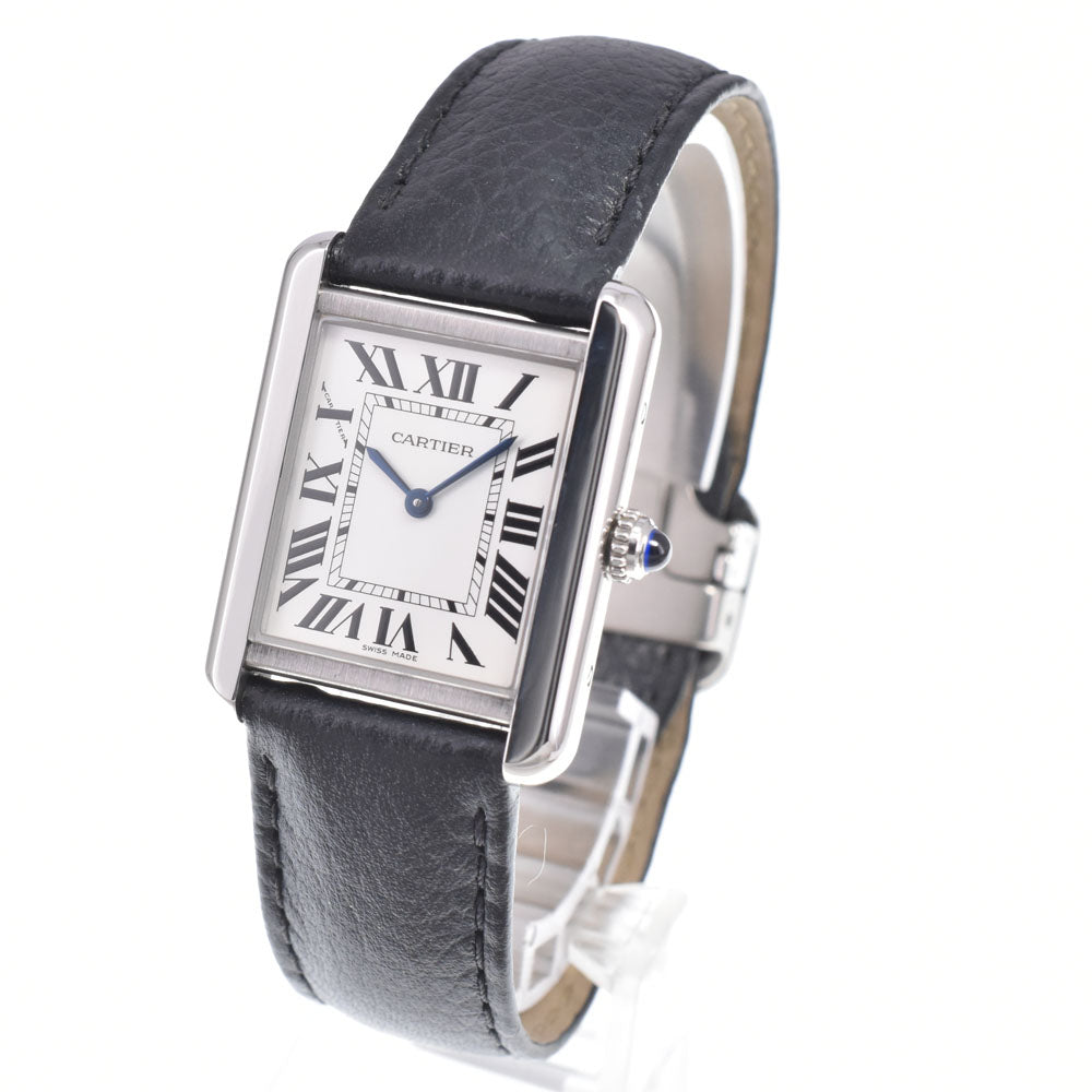 Cartier Must De Cartier Tank Quartz Stainless Steel And Leather Watch (Pre-Owned)