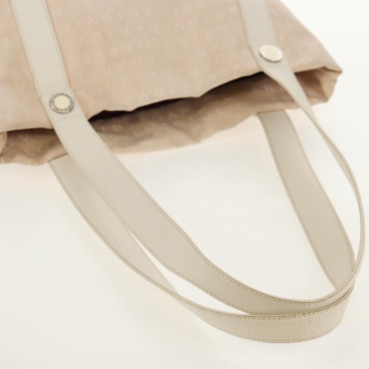 Bvlgari Logomania Canvas Beige Canvas Tote Bag Bag (Pre-Owned)