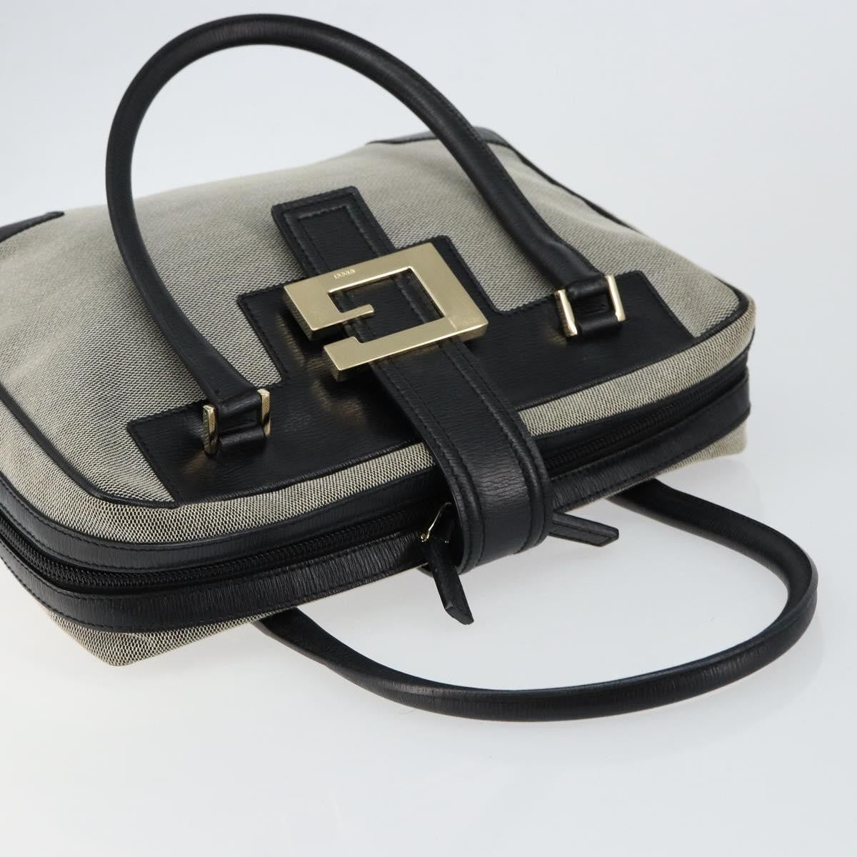 Gucci Vintage Square G Canvas Gray Canvas Handbag (Pre-Owned)
